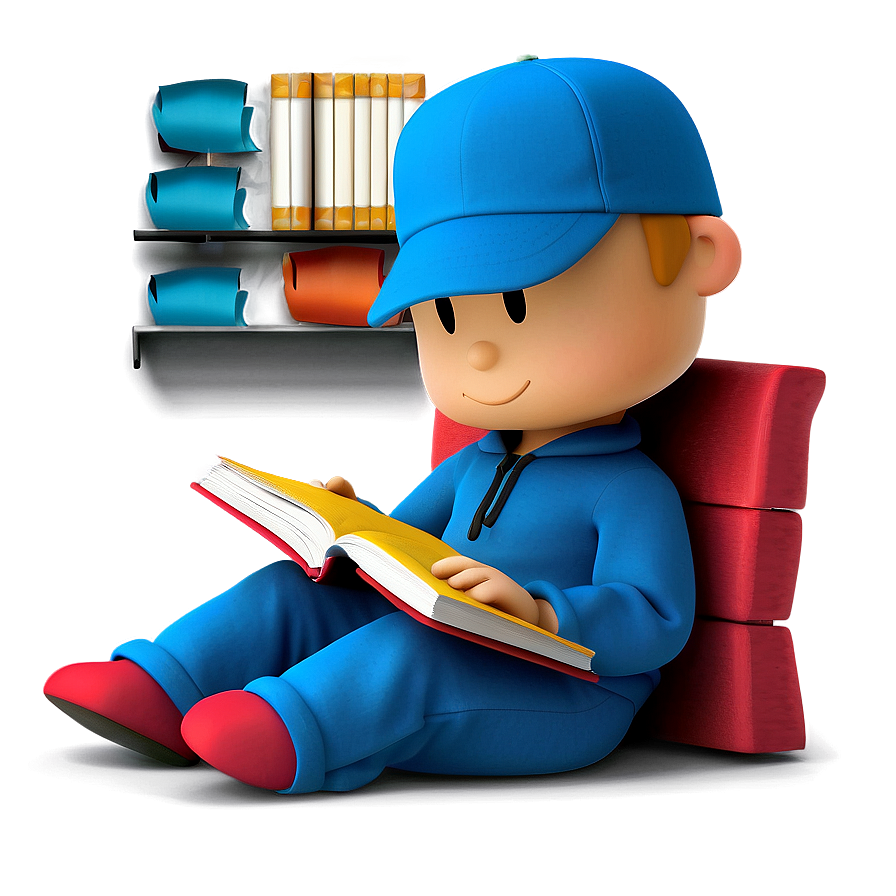 Pocoyo Reading A Book Png Gxi97 PNG Image