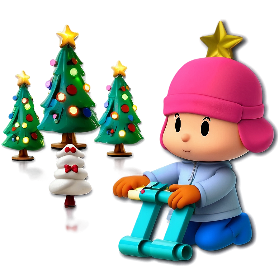 Pocoyo With Christmas Tree Png 05232024 PNG Image