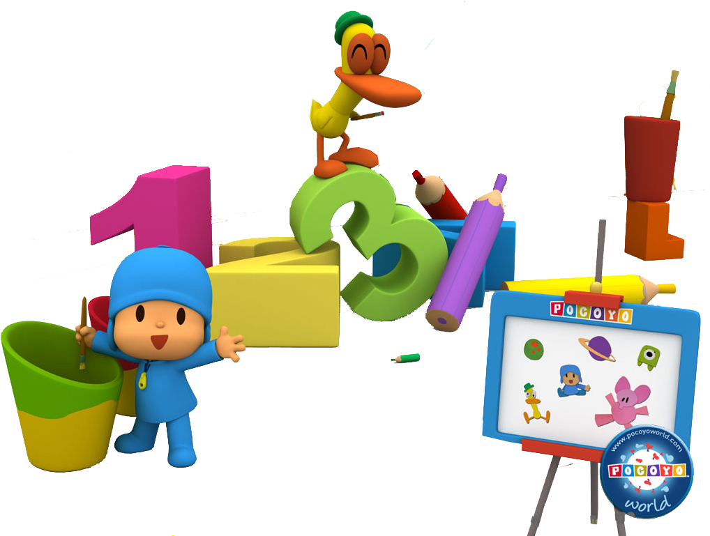 Pocoyoand Friends Playful Learning Scene PNG Image