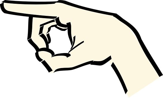 Pointing Hand Silhouette PNG Image