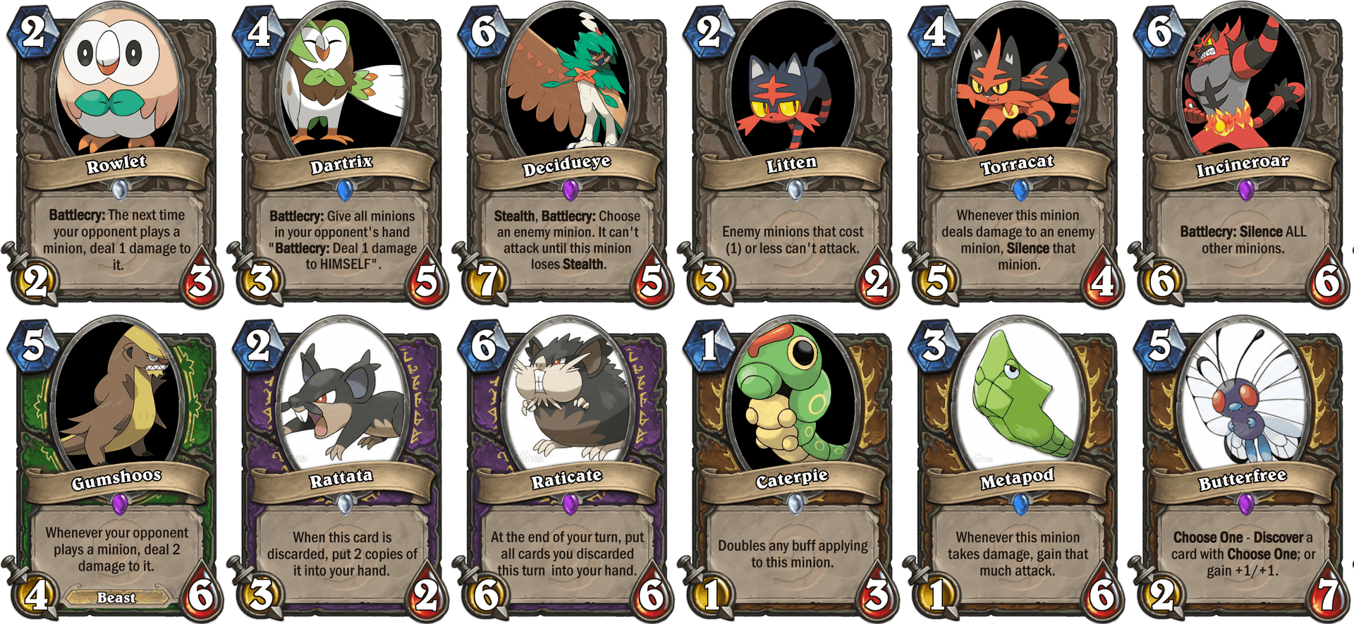 Pokemon Inspired Hearthstone Cards PNG Image