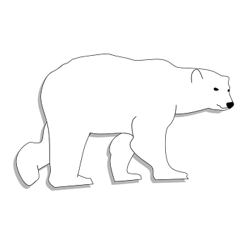 Polar Bear Silhouette Graphic PNG Image