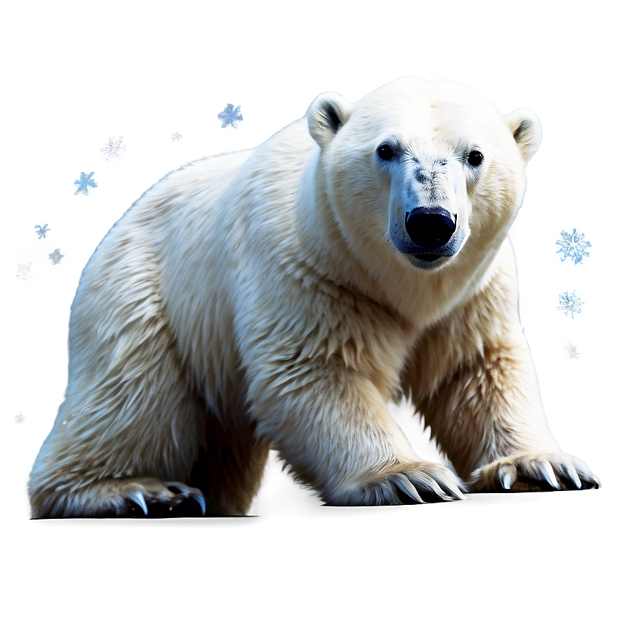 Polar Bear With Snowflakes Png Qvf PNG Image