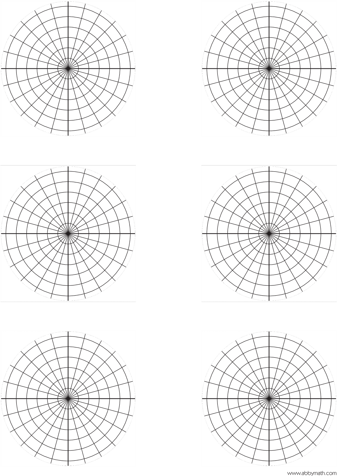 Polar Coordinate Grids Set PNG Image