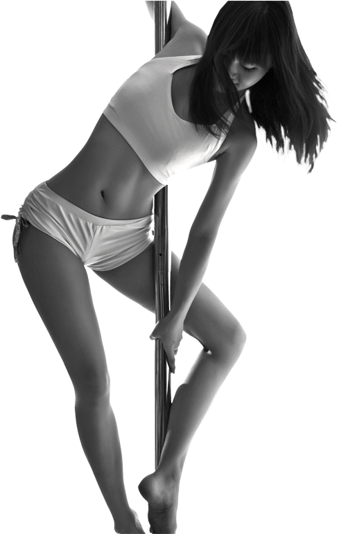 Pole Dance Performance Monochrome PNG Image