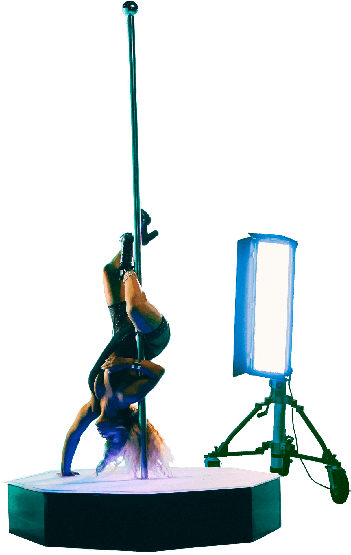 Pole Dance Performance Studio Setting PNG Image