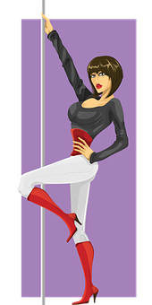 Pole_ Dancer_ Illustration_ Vector PNG Image