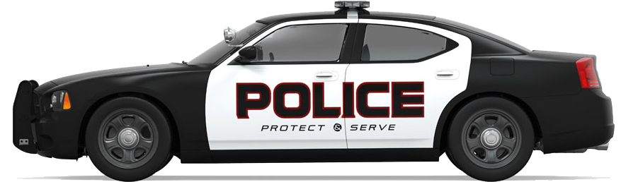 Police Car Side View Graphic PNG Image