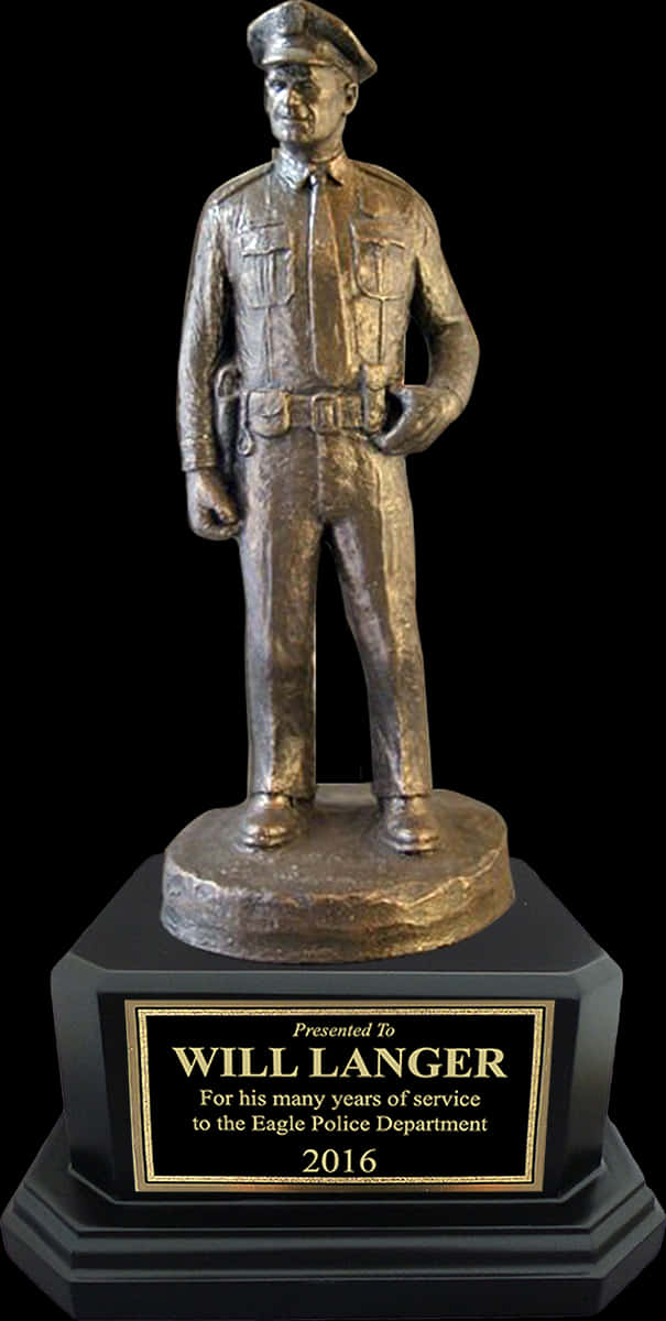 Police Officer Service Award Statue2016 PNG Image