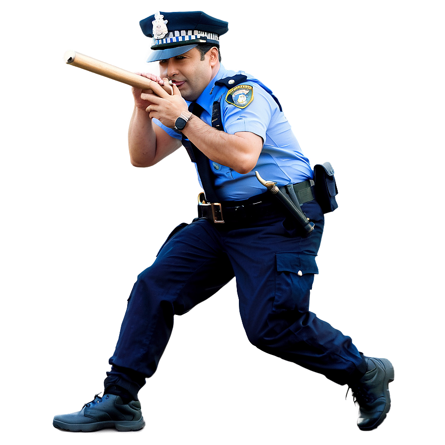 Police Officer With Baton Png Hmp PNG Image