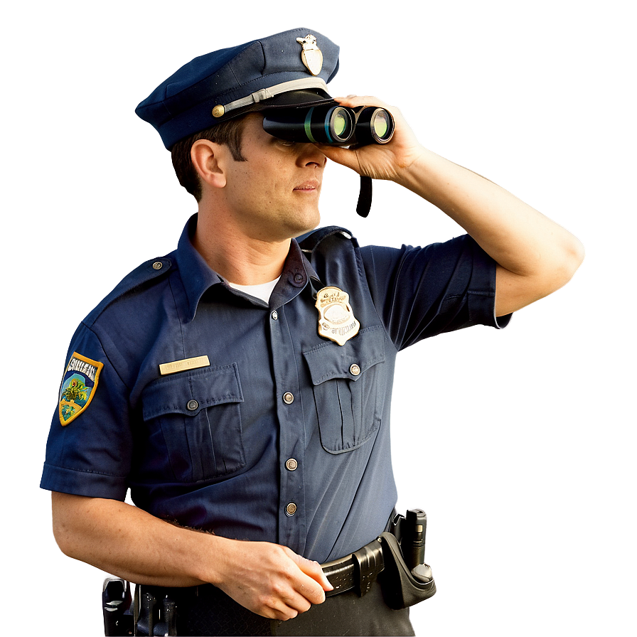 Police Officer With Binoculars Png 06252024 PNG Image