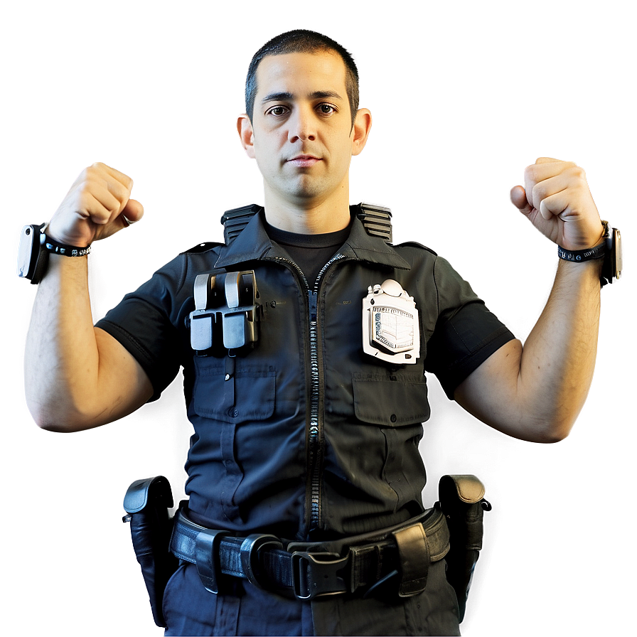 Police Officer With Handcuffs Png Vux4 PNG Image