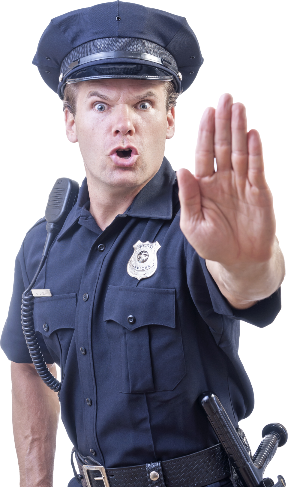 Policeman Gesturing Stop PNG Image