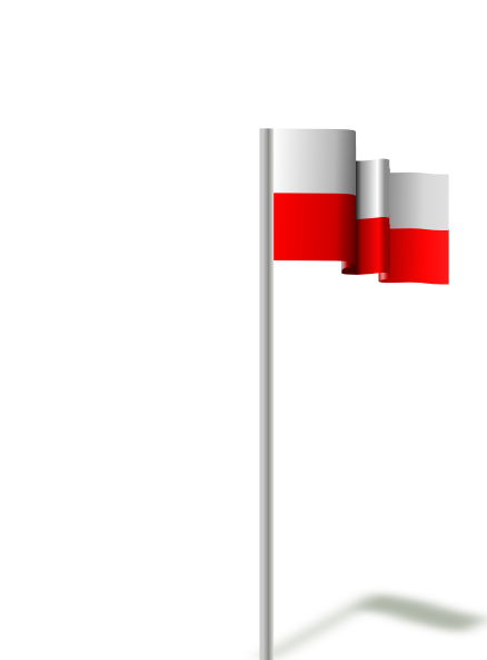 Polish Flag Fluttering PNG Image