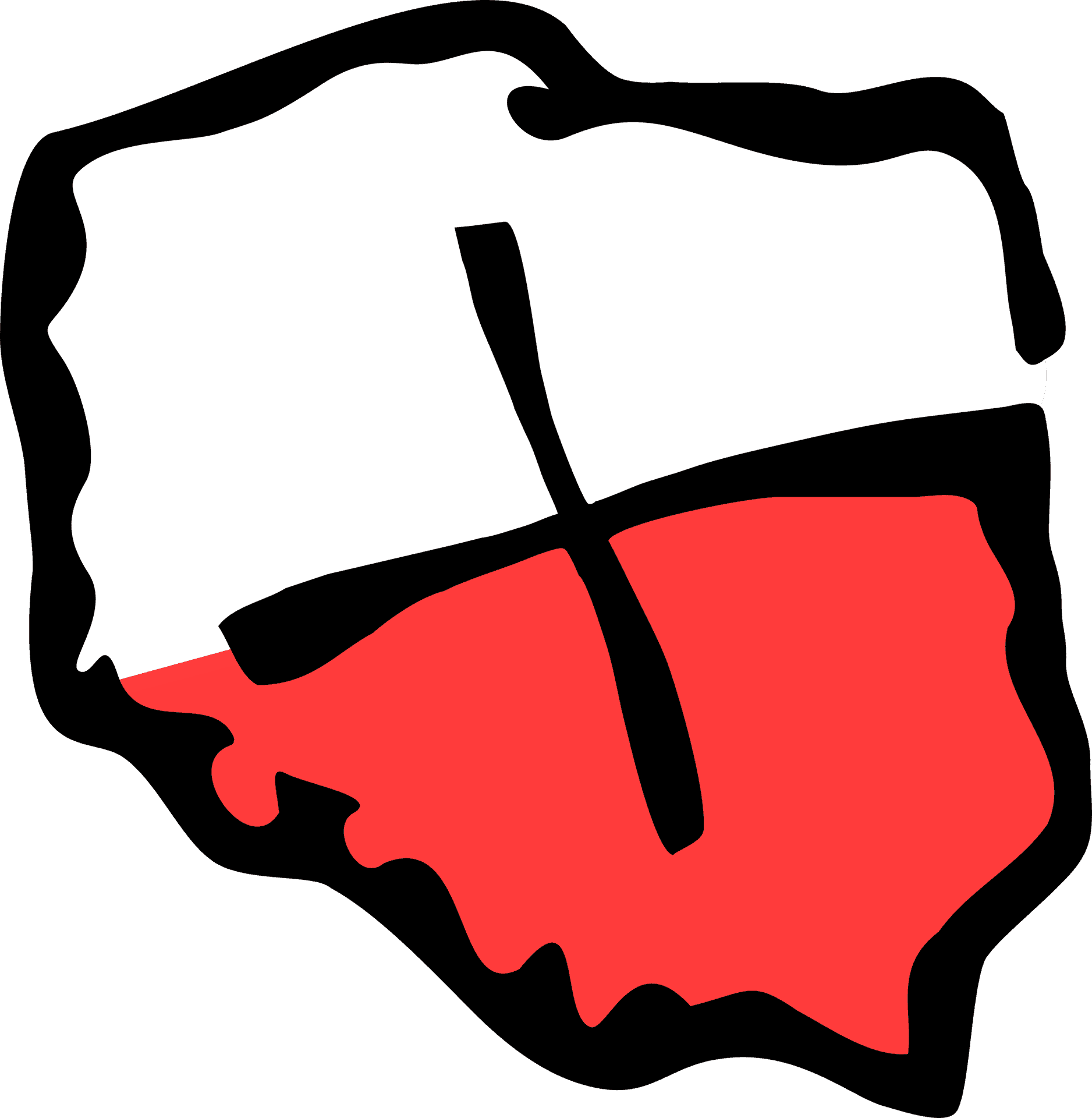 Polish National Colors Map Graphic PNG Image