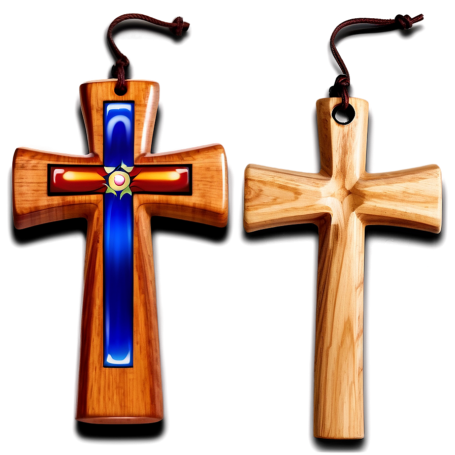 Polished Wooden Cross Png Vet12 PNG Image