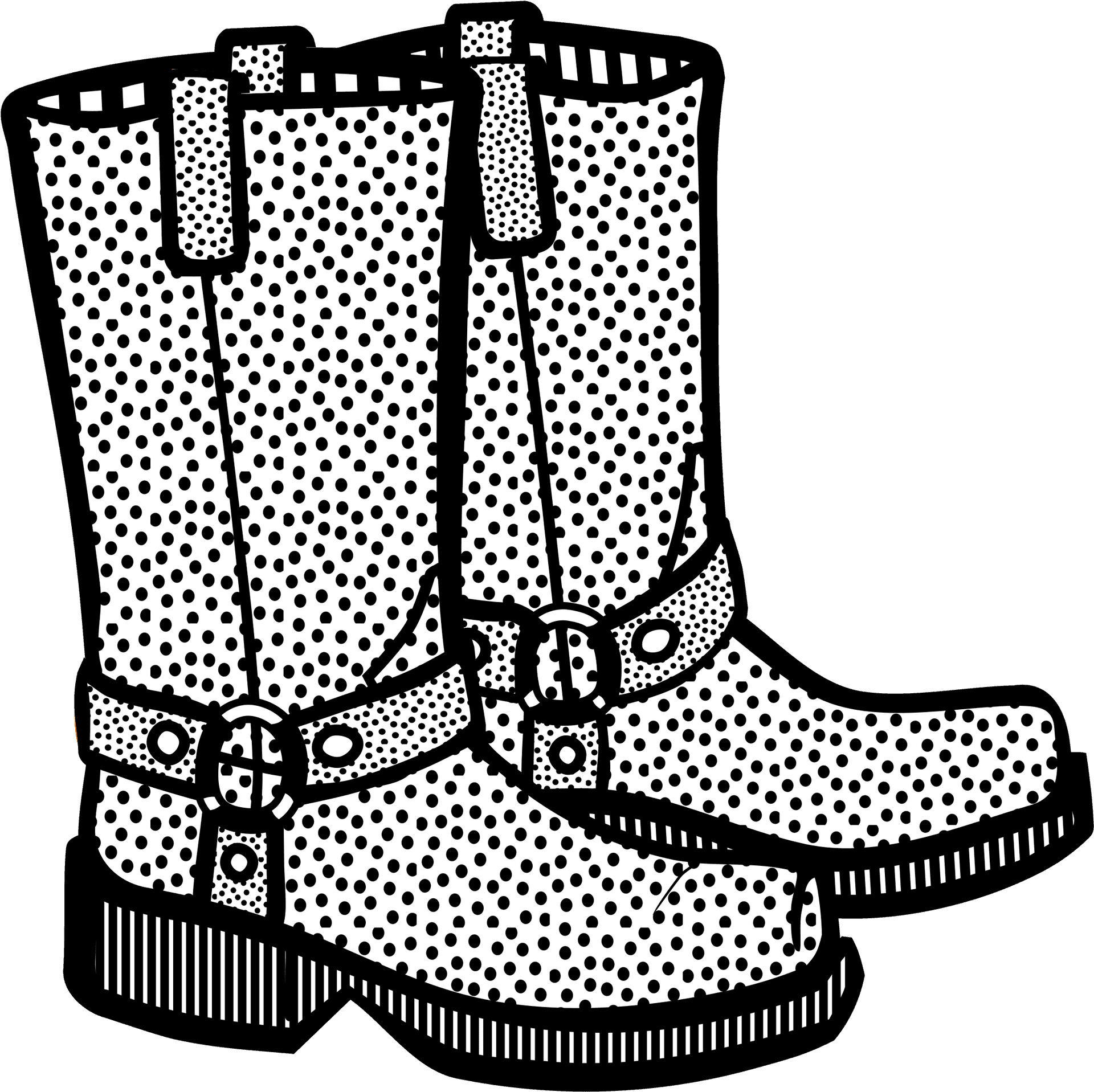 Polka Dot Boots Illustration PNG Image