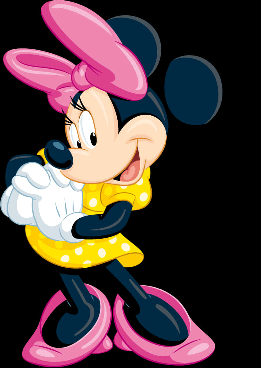 Polka Dot Dress Mouse Character PNG Image