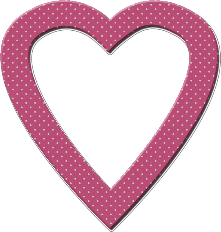 Polka Dot Heart Frame PNG Image