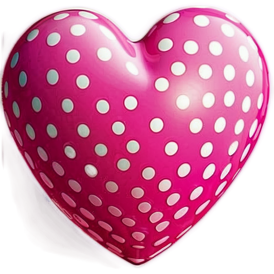 Polka Dot Pink Heart Png Yjw86 PNG Image