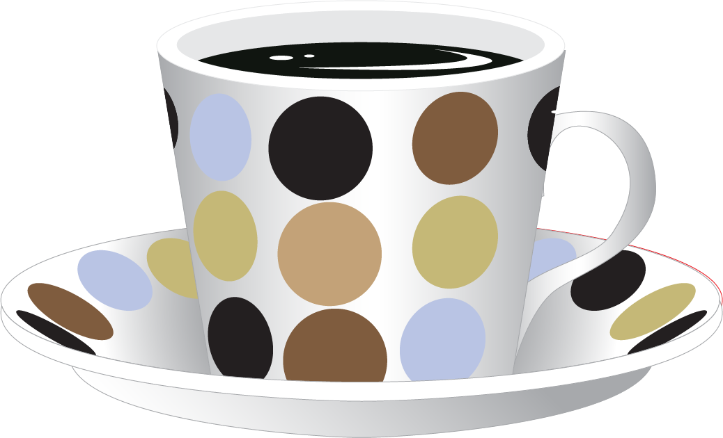 Polka Dot Tea Cupand Saucer PNG Image