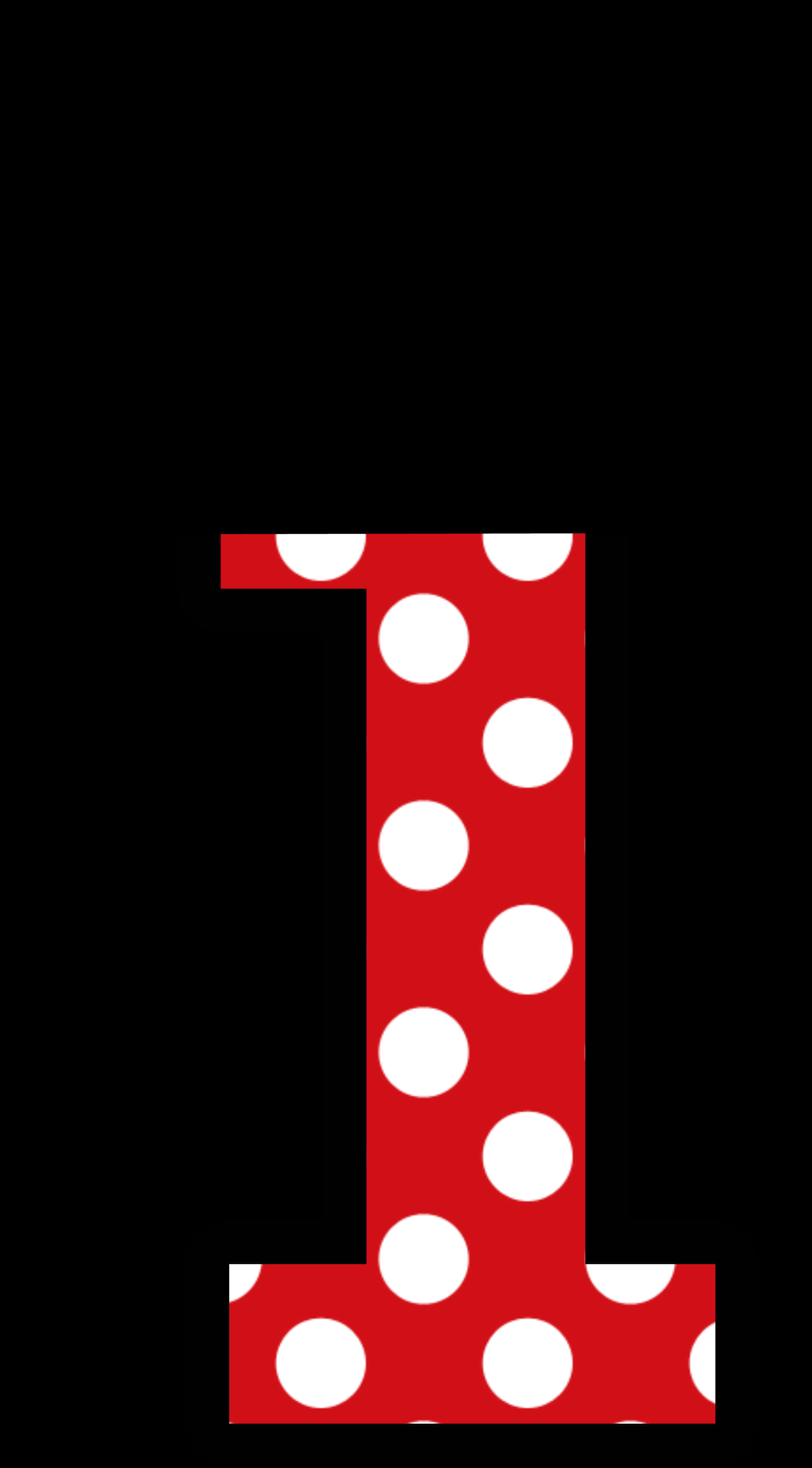 Polka Dotted Number One PNG Image