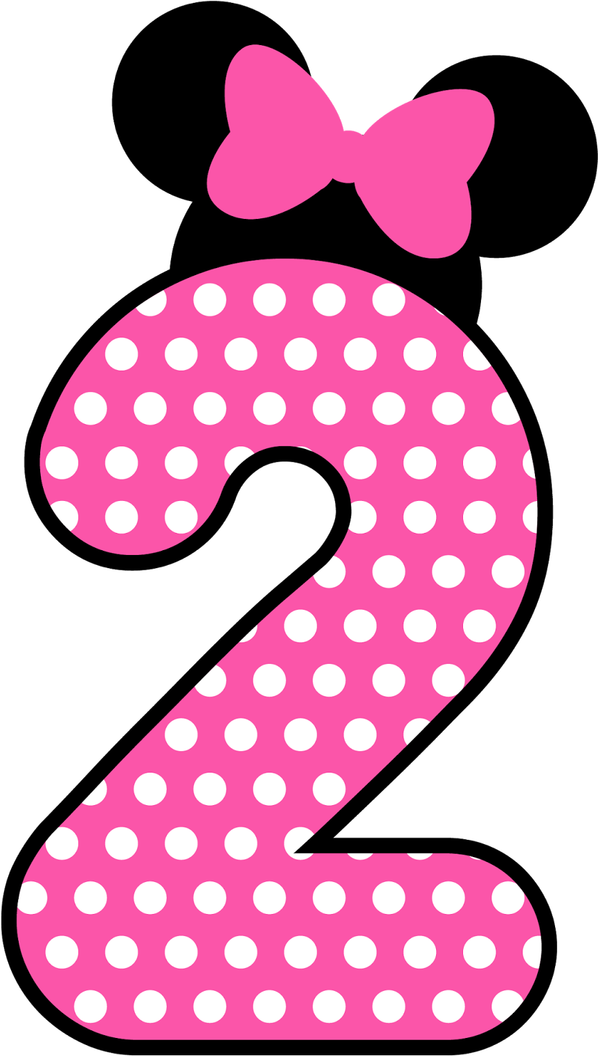 Polka Dotted Number Twowith Bow PNG Image