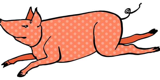 Polka Dotted Pig Illustration PNG Image