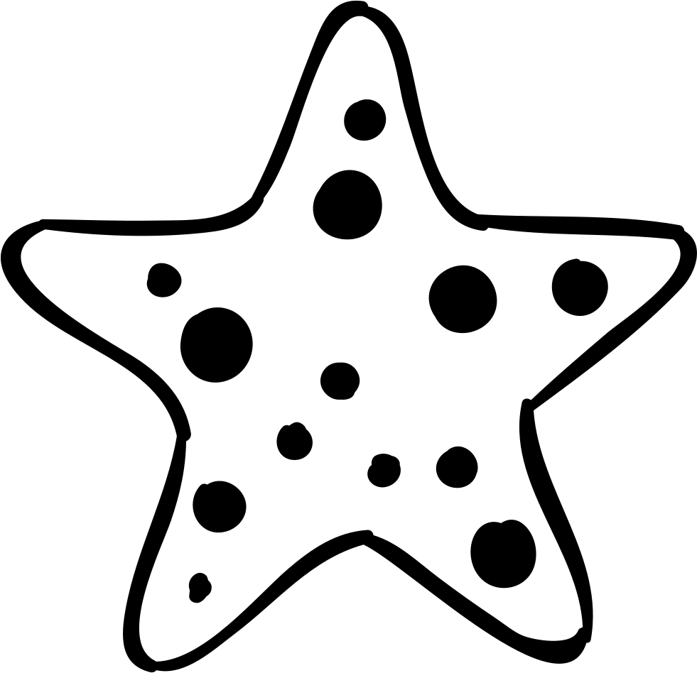 Polka Dotted Starfish Clipart PNG Image