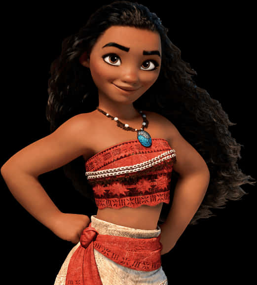 Polynesian Princess Portrait PNG Image