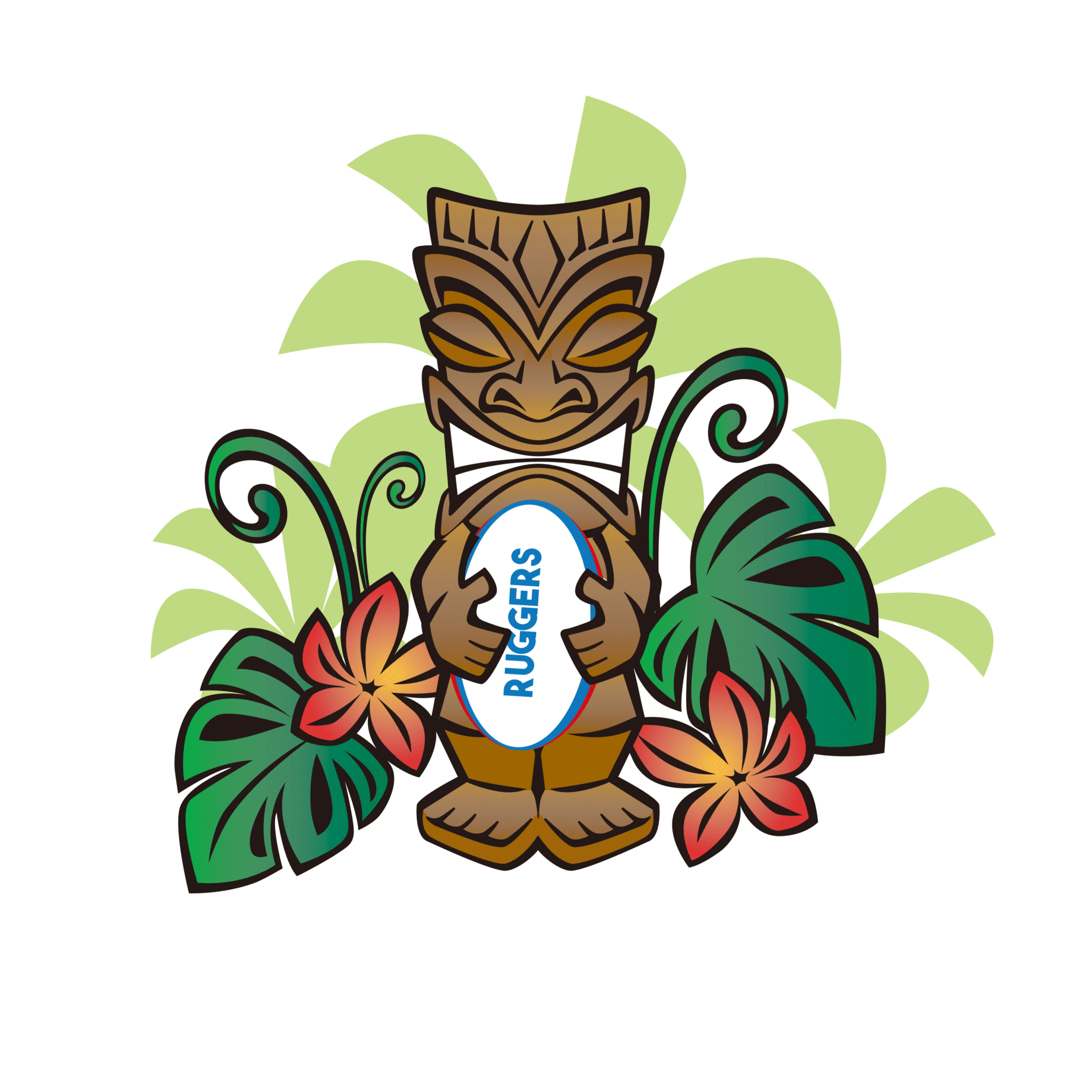 Polynesian Tiki Rugby Mascot PNG Image