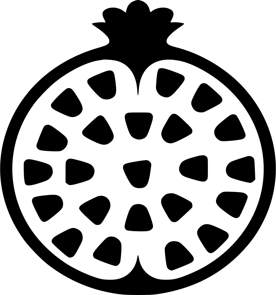 Pomegranate Cross Section Graphic PNG Image