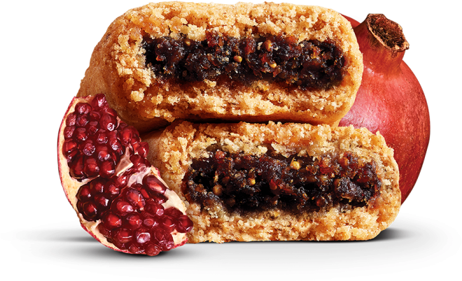 Pomegranate Filled Pastry Slice PNG Image