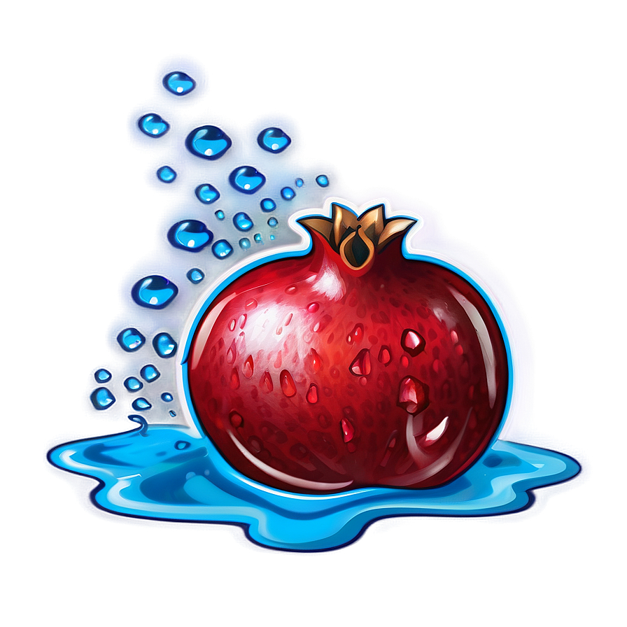 Pomegranate With Drops Water Png 05242024 PNG Image