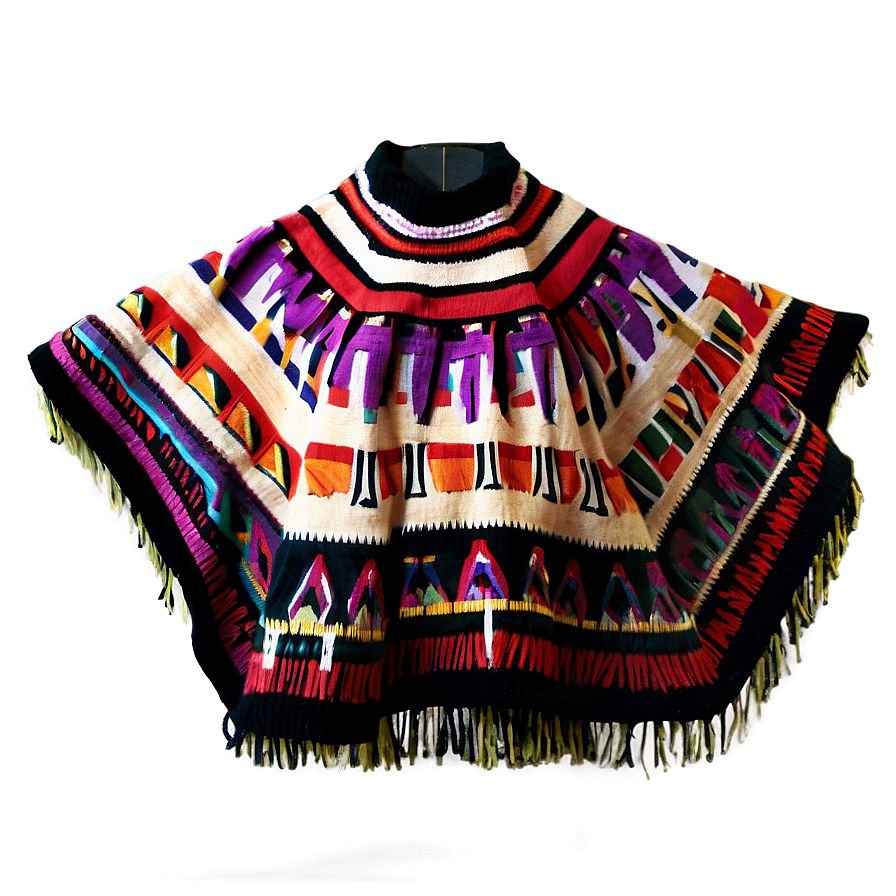 Poncho With Geometric Patterns Png 25 PNG Image