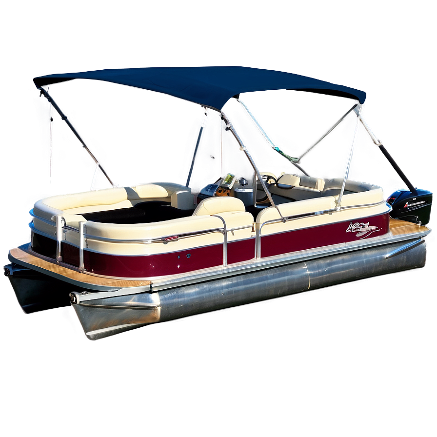 Pontoon Boat With Bimini Top Png Jhp40 PNG Image