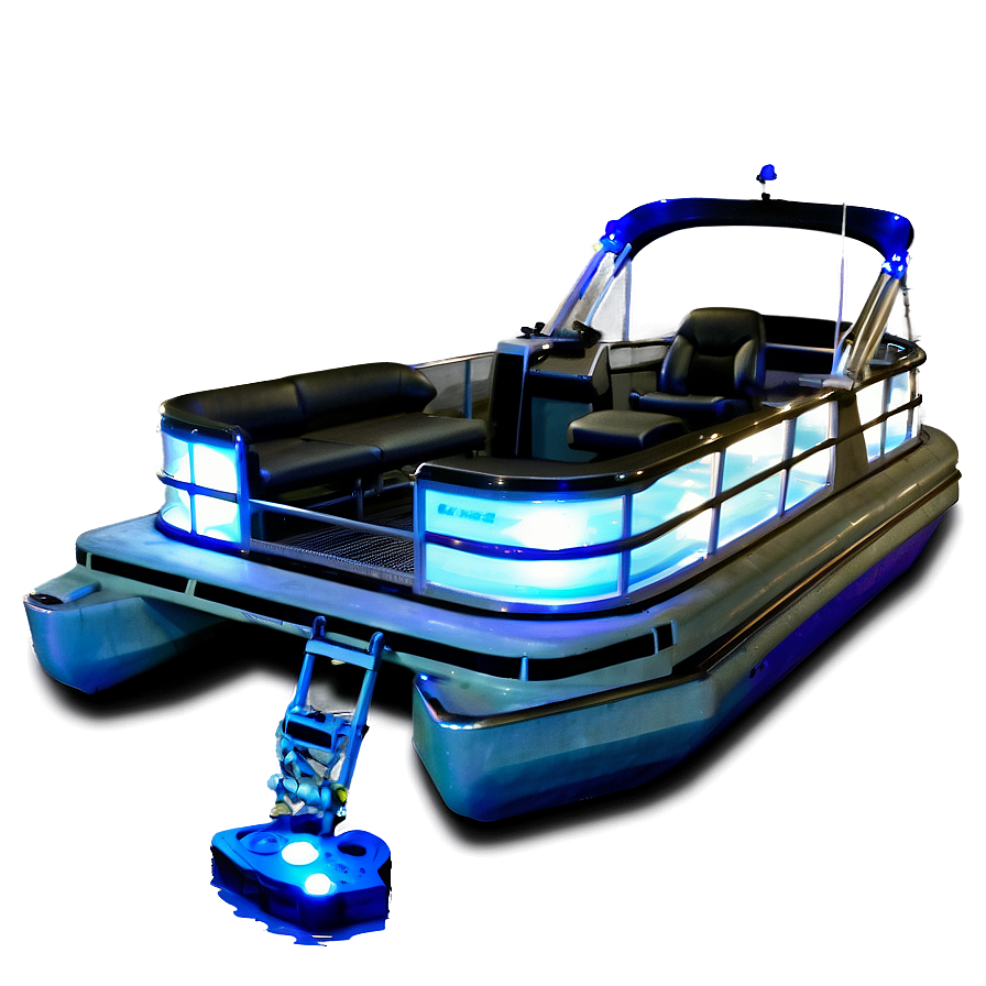 Pontoon Boat With Underwater Lights Png Lfo PNG Image