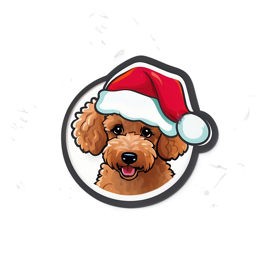 Poodle With Santa Hat Png 06112024 PNG Image