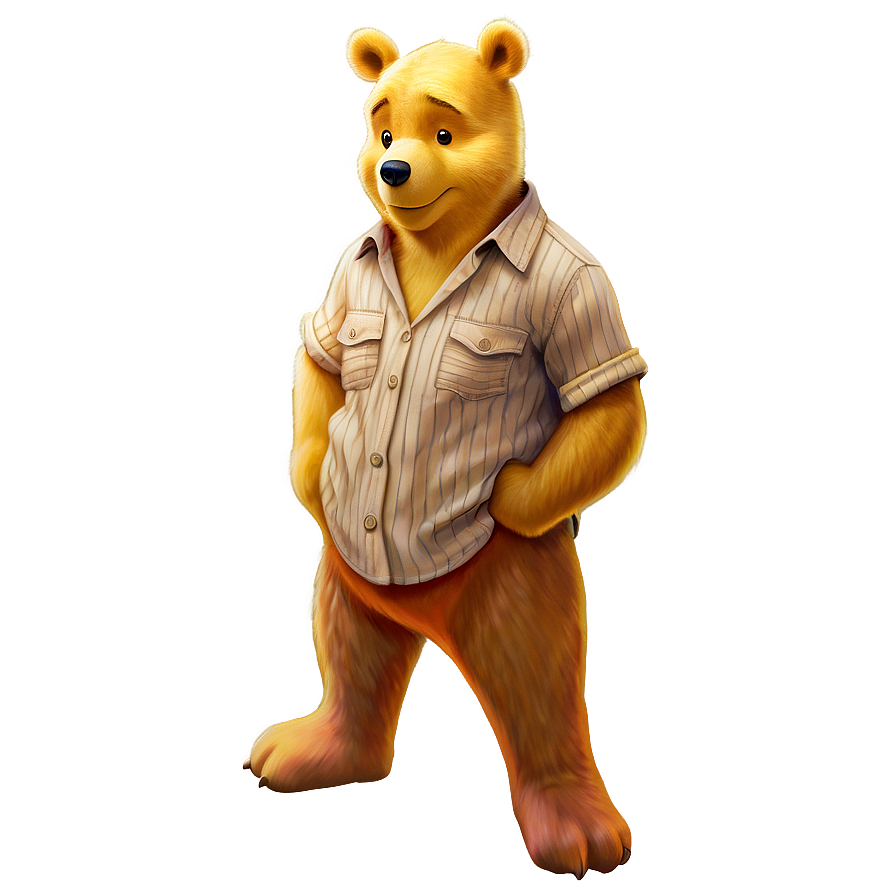 Pooh Bear As A Detective Png 06202024 PNG Image