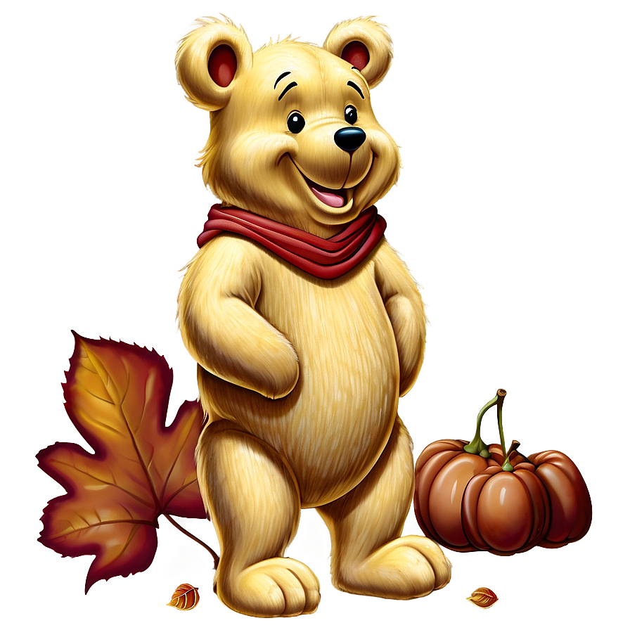 Pooh Bear In Autumn Png Swl PNG Image