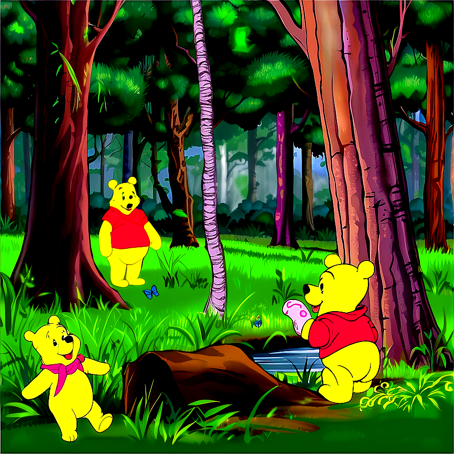 Pooh Bear In Forest Png 06202024 PNG Image