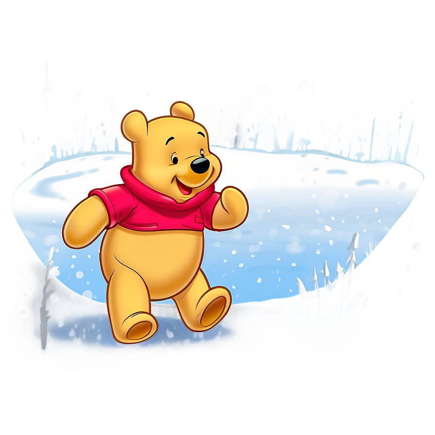 Pooh Bear In Snow Png Vut PNG Image