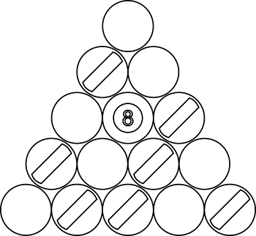 Pool Balls Triangle Formation PNG Image