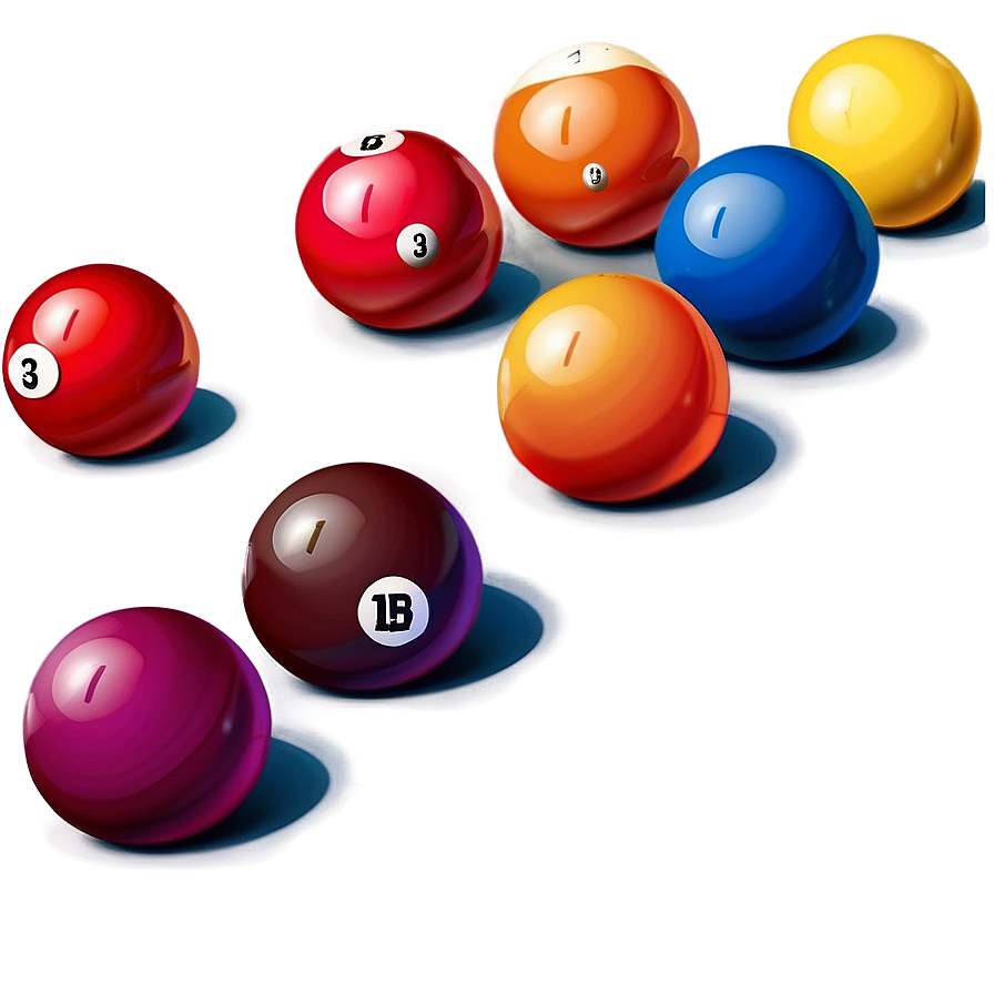 Pool Balls With Shadows Png Ehm PNG Image