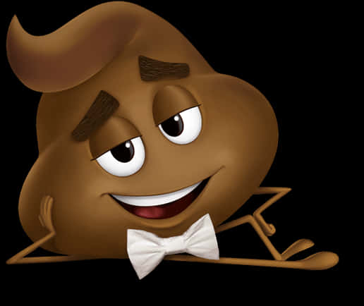 Poop Emoji With Bowtie.png PNG Image