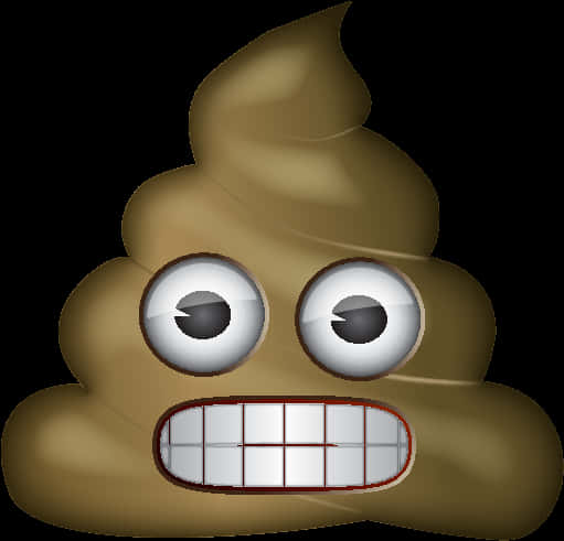 Poop Emoji With Face Expression PNG Image