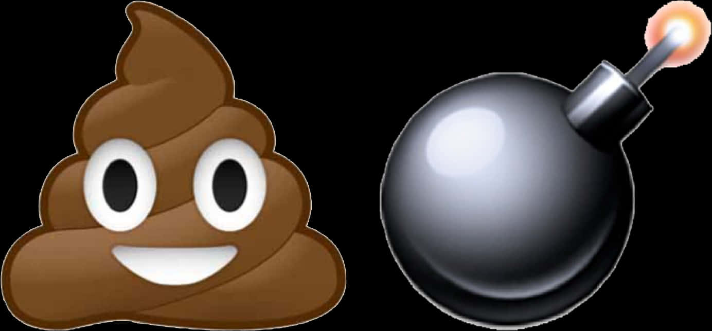 Poop Emojiand Bomb Icon PNG Image