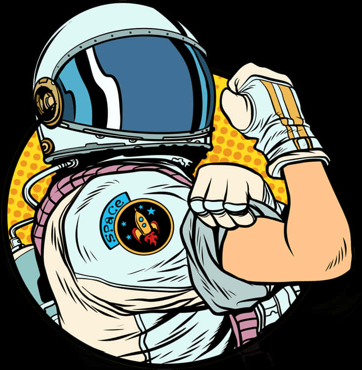 Pop Art Astronaut Illustration PNG Image