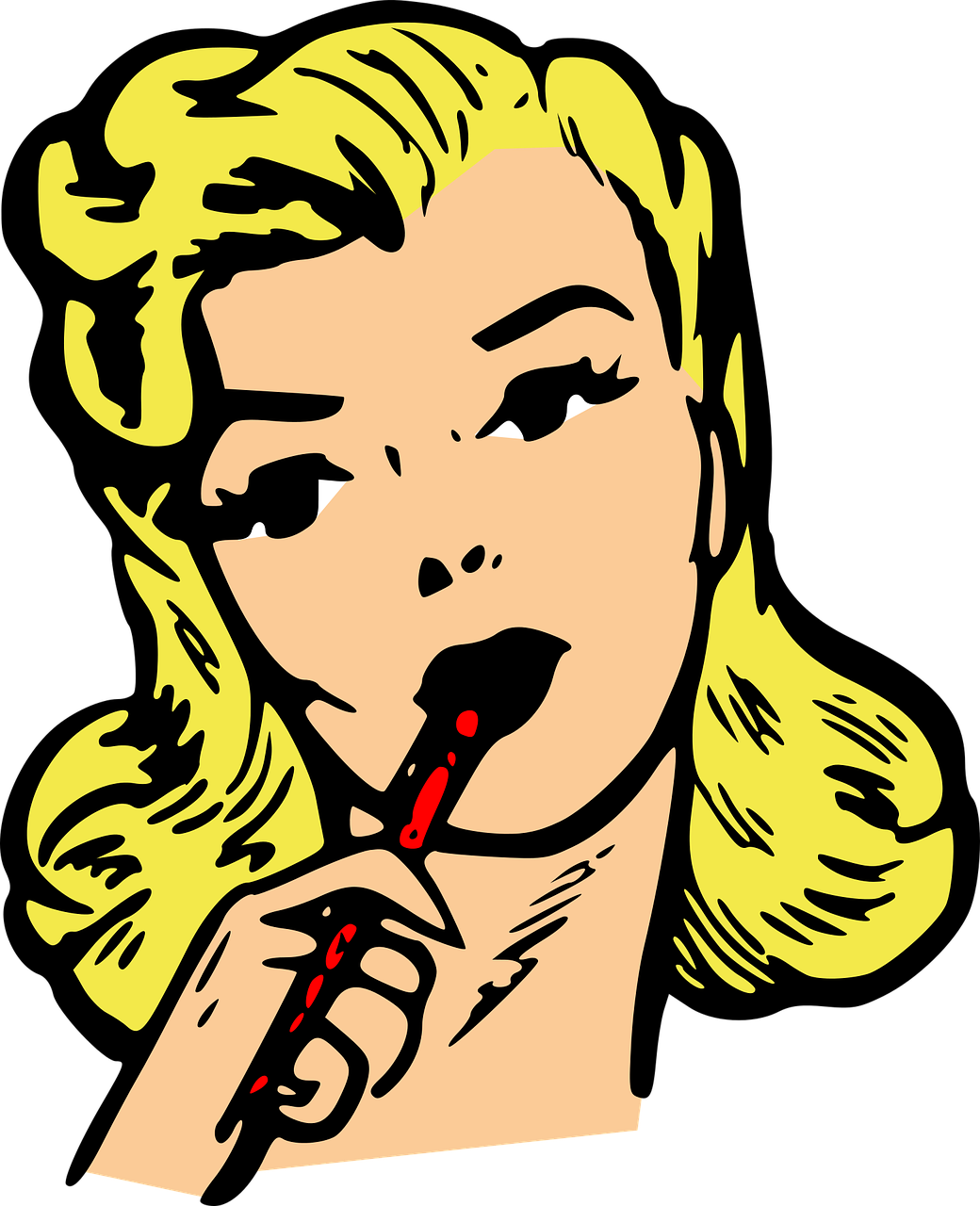 Pop Art Contemplative Blonde PNG Image