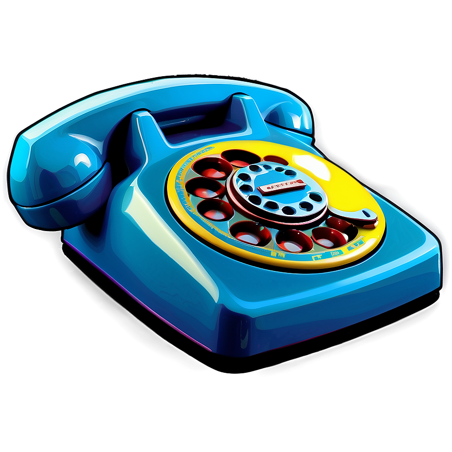 Pop Art Inspired Rotary Phone Png 06132024 PNG Image